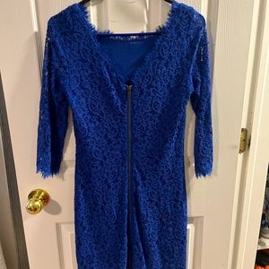 Diane von furstenberg lace dress in beautiful blue. Excellent condition
